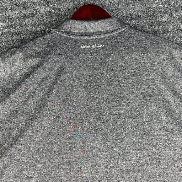 Eddie Bauer Polo Shirt Men XL Gray Short Sleeve Button Neck - Picture 7 of 7